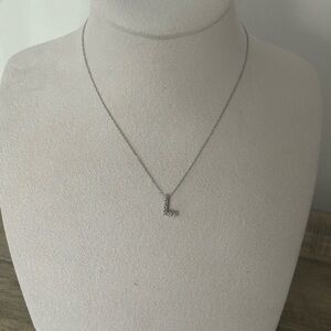 👀MUST SEE!! 👀 BN 10k White gold  Initial “L” Necklace